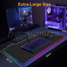 Image of Large RGB Colorful LED Lighting Gaming Mouse Pad Mat 800*300mm for PC Laptop UK