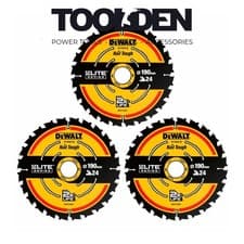 Image of DeWalt DT10399-QZ ELITE Circular Saw Blade 190mm x 30mm 24T (Pack of 3)