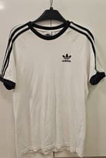 Image of NWOT Adidas Originals Retro Tee T-Shirt Classic White&Black Unisex Size S Cotton