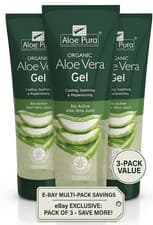 Image of Aloe Pura Organic Gel Skin Treatment Aloe Vera 200ml Pack of 3 value pack.