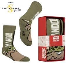 Image of Star Wars The Mandalorian Gift Boxed Slipper Socks Men 1 Pair Size 6-11 SOCKSHOP