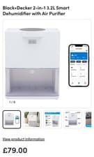 Image of Black+Decker 2-in-1 Smart Dehumidifier and Air Purifier White, 3.2L