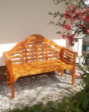Image of Wooden Garden Bench Solid Wood Park Furniture 2 Seater Patio Deck Hardwood Seat