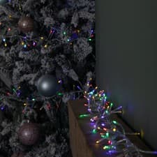 Image of 9.3m 720 Multi-Coloured Christmas Cluster Lights with Timer in on Clear Cable