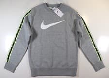 Image of NIKE SPORTSWEAR REPEAT SWOOSH LOGO FLEECE SWEATSHIRT GREY DX2029-066 MEN L
