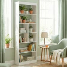 Image of Bookcase, 6-Tier Bookshelf with Anti-Tipping Design for Living Room