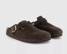 Image of Birkenstock Boston Clog Mocha Suede Soft Footbed Womens Size Uk 5.5 Regular New