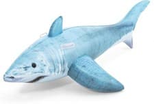 Image of Bestway Realistic Shark Pool Float, Kids Inflatable Ride-On with Handles, Swimm