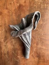 Image of Hand Forged Wrought Iron Flower Calla Lily Sculpture Blacksmith Metal Art Decor