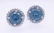 Image of New PANDORA 925 Sparkling Blue Cubic Zirconia Sparkle Stud Earrings 296272C01