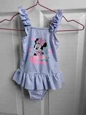 Image of Disney Minnie Mouse Baby Girls Swimming Costume Aged 18mths BNWT 🔵