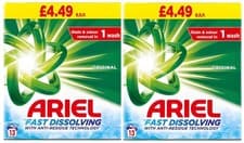 Image of 2 x Ariel Washing Powder Original 715g, 13 Washes, For Cleaner Clothes