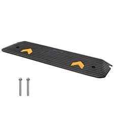 Image of VEVOR Rubber Curb Ramp 44.5"x9.5"x1" Heavy Duty Kerb Driveway Threshold Ramp 15T