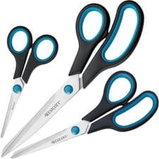 Image of Westcott Easy Grip Scissors 3 Pieces Black | Set of 3 Universal Scissors with