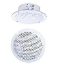 Image of 2 x White 4" 60W 4 Ohm Dual Cone Moisture Resistant Ceiling Speakers Bathroom