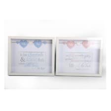 Image of 4 x 6 Baby Photo Box Frame Pink Or Blue Boy Girl Freestanding Christening Gift