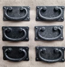 Image of 6x Antique Style Pewter Effect Bail Drawer Cabinet Pull Handles 9cmx4.5l7cm
