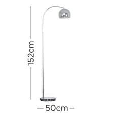 Image of Curved Floor Lamp Standard Living Room Light Retro Lampshade Domed LED Bulb Home