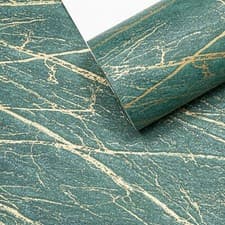 Image of Green Marble Wallpaper Emerald Metallic Gold Shimmer Thick Vinyl Feature Wall