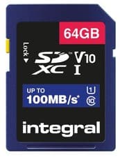 Image of INTEGRAL - SDHC UHS U1 V10 High Speed SD Memory Card 100MB/s, 64GB