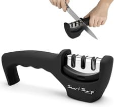 Image of Smart Sharp Knife Sharpener - Professional 3 Stage Manual Sharpener for Sharpeni