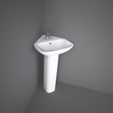 Image of RAK Origin 62 | Corner Basin and Full Pedestal | 450mm Wide | ORG2601AWHA