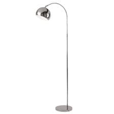 Image of Polished Chrome Retro Dome Head Arching Floor Lamp 1400mm