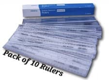 Image of Pack of 10 Rulers shatter resistant clear plastic rulers 30cm (12 Inch)