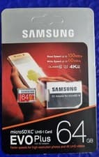Image of New Samsung 64GB micro SD SDXC  memory card Evo Plus 100MB/S +Adapter