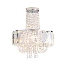 Image of Litecraft Carmen Crystal Effect 3 Light Semi Flush Ceiling Light - Chrome, Clear