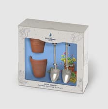 Image of Eddingtons Peter Rabbit Set Of 2 Egg Cups And Spoons - Flower Pot Egg Pail