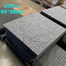 Image of 20 x Carpet Tiles 5m2 Box Heavy Commercial Retail Office Premium Flooring GREY .