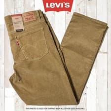 Image of New Levi's 314 Womens Shaping Straight Corduroy Stretch Pants Khaki Tan Lt Brown