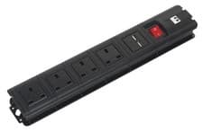 Image of Sealey 2.6m Extension Lead with USB Ports - Black