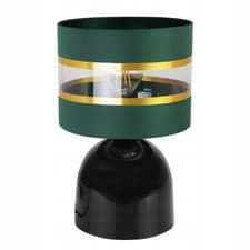Image of Elegant Gold Table Lamp, 20cm Shade, Black Metal Base, E27 Bulb