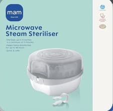 Image of New MAM Microwave Steriliser Easy Start Steam Steriliser For Baby Bottles Quick