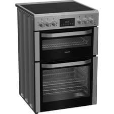 Image of HOTPOINT Multiflow HDE6VDCX 60 cm Electric Ceramic Cooker-SS Ex Display HW182302