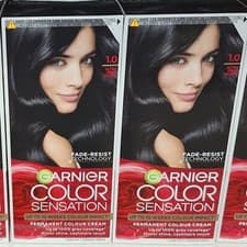 Image of 2 X Garnier Color Sensation 1.0 Ultra Onyx Black Permanent Colour with Rose Oil