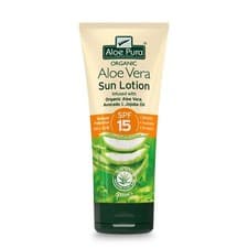 Image of Aloe Pura Sun Cream Lotion SPF 15 Soothing Aloe Vera Medium Protection UVA & ...