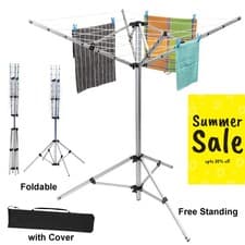 Image of ROTARY AIRER FREE STANDING OUTDOOR WASHING LINE CLOTHES DRYER FOR CAMPING TRAVEL