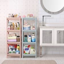 Image of Plastic Kitchen Storage Holder Bathroom Shower Caddy Rack Basket Tidy Shelf Unit