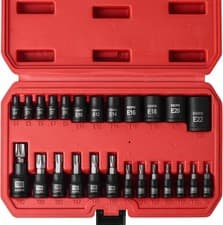 Image of 25 Piece Torx Bit and Socket Set, 13 Star Bits (T8- T60) T8-T60,E4-E22(25PCS)