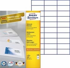 Image of Avery labels 3489 Multifunctional labels 30 labels/sht, 100 shts/box 3000 total