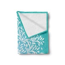 Image of Aqua Soft Flannel Fleece Throw Blanket Winter Snowflake