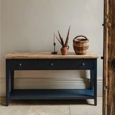Image of Florence Navy Blue Console Table.Kitchen hallway console table, 3 drawers&shelf