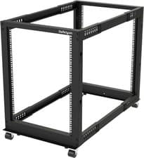 Image of StarTech.com 4-Post 15U Mobile Open Frame Server Rack, 19in Network Rack with