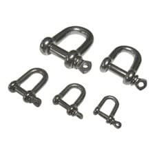 Image of Dee Shackles D Shackle 5mm 6mm 8mm 10mm 12mm 16m Stainless Steel Marine Grade