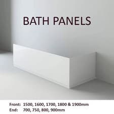 Image of 100% Waterproof Gloss White Bath Adjustable Panel & Plinth Front End Many Sizes