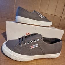 Image of Superga Women's UK6.5 Cotu Classic Trainers in Dark Grey/White Holiday/Gym Shoes