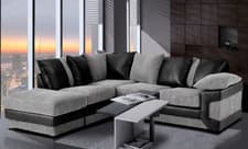 Image of New Amara Corner Sofa Jumbo Cord Suite Set Footstool 3 2 Seater Grey Black Brown